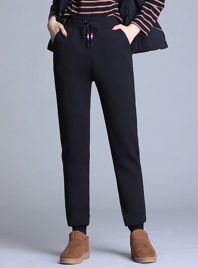 Women Winter Thick Lambskin Cashmere Pants