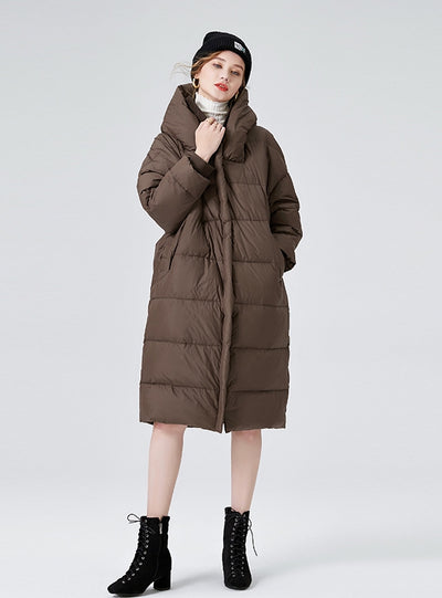 Loose Hooded Padded Ladies Down Jacket Coat