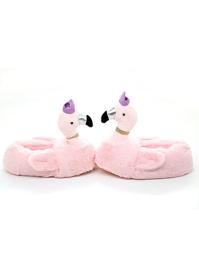 Women Warm Indoor Slippers Bling Flamingos Slippers 