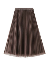 Women Velvet Pleated Skirt