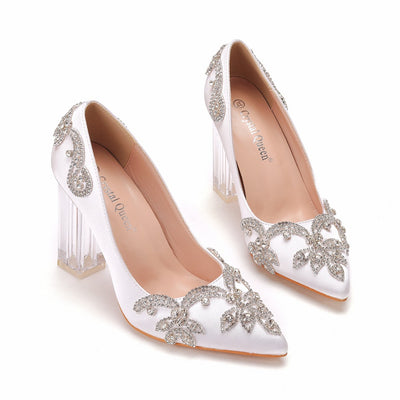 Transparent Square Thick Single Shoes