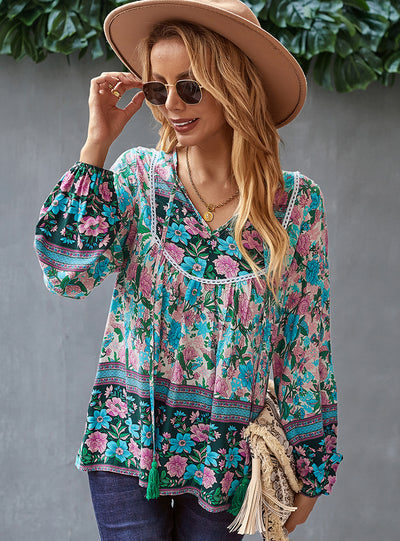 Long Sleeve Printed Top