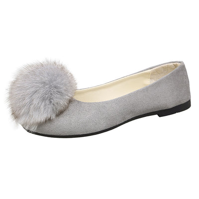 Square Flat-bottomed Fluffy Shallow Shoes