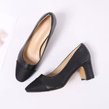 Women's Thick Color Matching Shallow Mouth Shoes