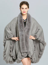 Fox Like Fur With Fur Collar Cape And Coat