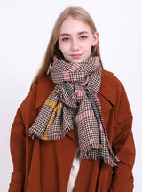 Vintage Cashmere Plaid Scarf Warm Shawl