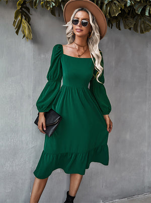 Long Sleeve Leisure Holiday Style Dress