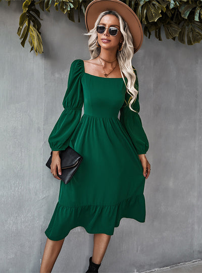 Long Sleeve Leisure Holiday Style Dress