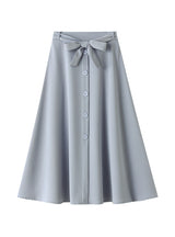 High Waist Bow Tie Big Swing Skirt