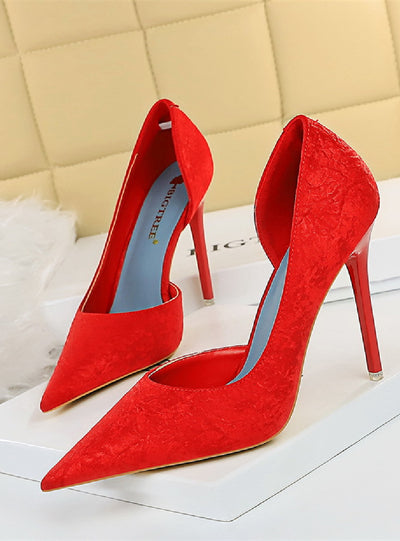 Shallow Mouth Pointed Super High Heel Shoes