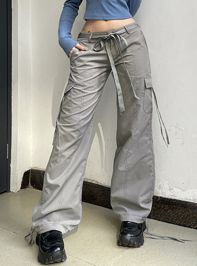 Low Waist Straight-tube Tooling Slacks Pant