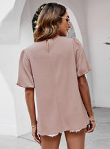 Balloon Sleeve Chiffon Shirt Top