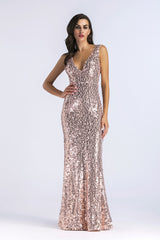 Sexy V-neck Sleeveless Sequined Dress