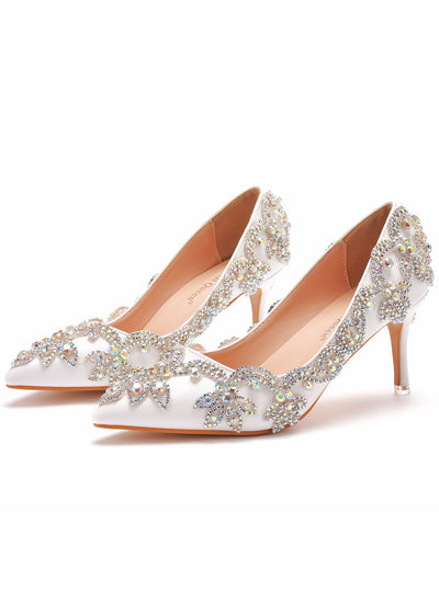 Pointed Stiletto Heels Rhinestone Shoes