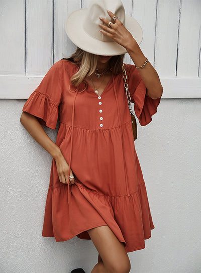 Casual A-line Short Dress