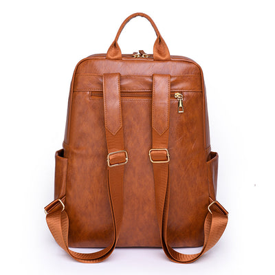 Retro PU Travel Large Capacity Backpack