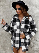 Women Winter Plaid Thick Coat