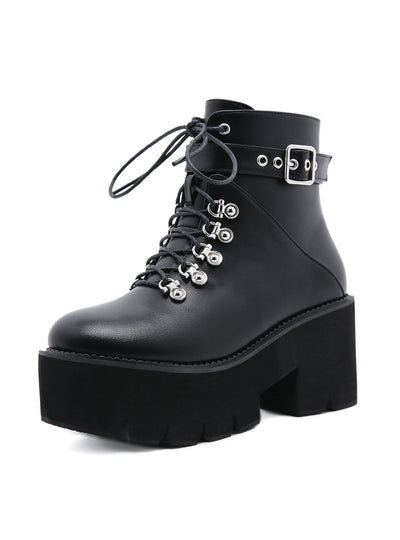 Women's Thick Metal Round Head Boots