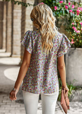 Loose Casual Floral Round Neck Shirt