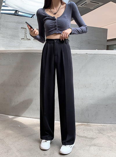 Casual High Waist Loose Wide Leg Pants