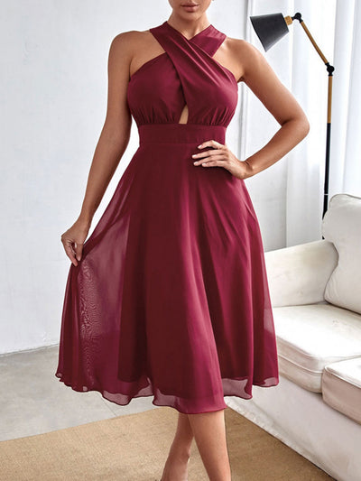 Sexy Backless Chiffon Dress