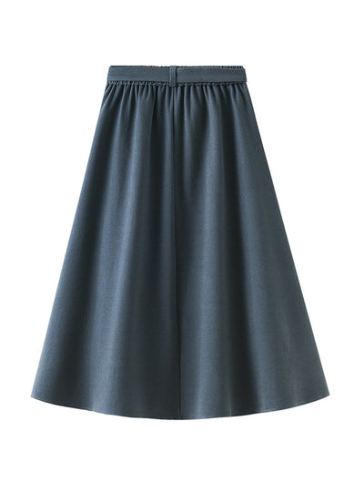 Winter Single-breasted Bow Skirt