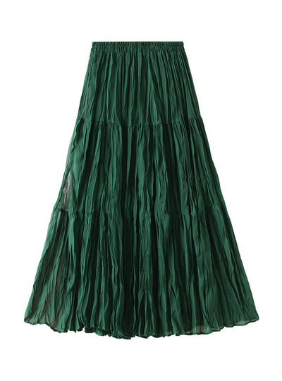 Women Loose Pleated Split Skirt