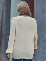 Solid Color Long Sleeve Round Neck Pullover