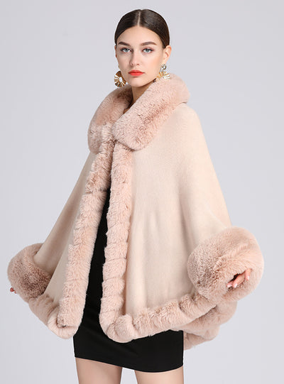 Wool Shawl Cape Knitted Fur Shawl