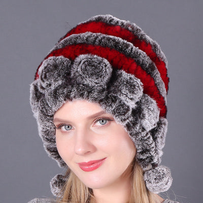 Thick Warm Ear Fur Rex Rabbit Fur Hat