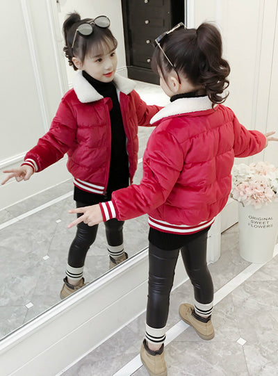 Girl's Cotton Clothes Short Cotton-Padded Jacket