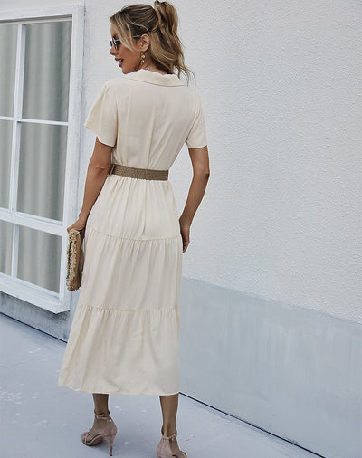 Women Slim Shirt Long Dress