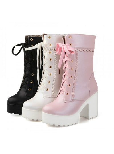 Students Soft Sister Lolita High-heeled Boots 