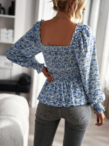 Casual Square Collar Long Sleeve Shirt