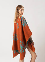 Shawl Dual-purpose Warm Double Cashmere Flower Cape