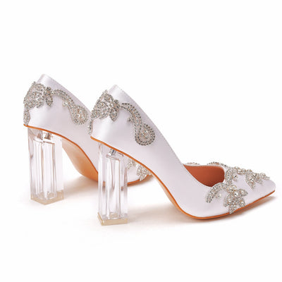 Transparent Square Thick Single Shoes