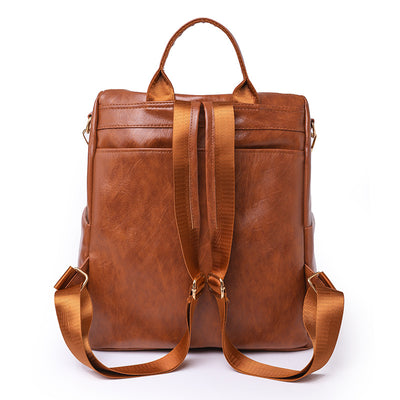 Soft PU Retro Casual Ladies Backpack