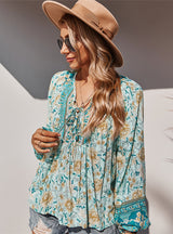 Women Tethered Printed Blouse