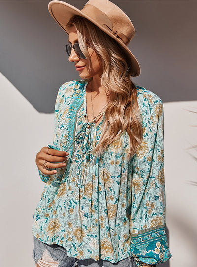 Women Tethered Printed Blouse