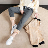 Women Winter Thick Lambskin Cashmere Pants