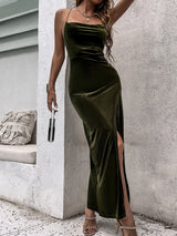 Sexy Holiday Backless Split Dress