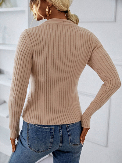 V-neck Long-sleeved Thin Sweater Top