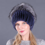 Rabbit Fur Hat Female Winter Rex Fur Winter