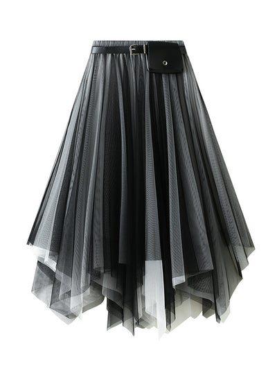 Women Irregular Skirt With Belt