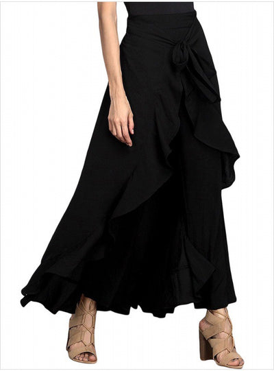 Irregular Chiffon Ruffled Trousers Pant