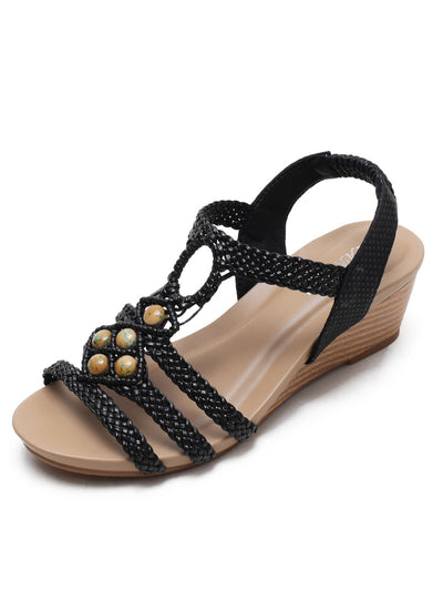 Retro Braided Beaded Bohemian Sandals