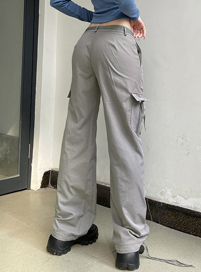 Low Waist Straight-tube Tooling Slacks Pant