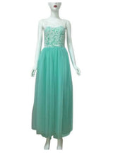 A-Line Floor Length Tulle Lace Prom Dress