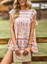 Loose Printed Short Sleeve Shirt