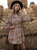 Leopard Print Long Sleeve Dress